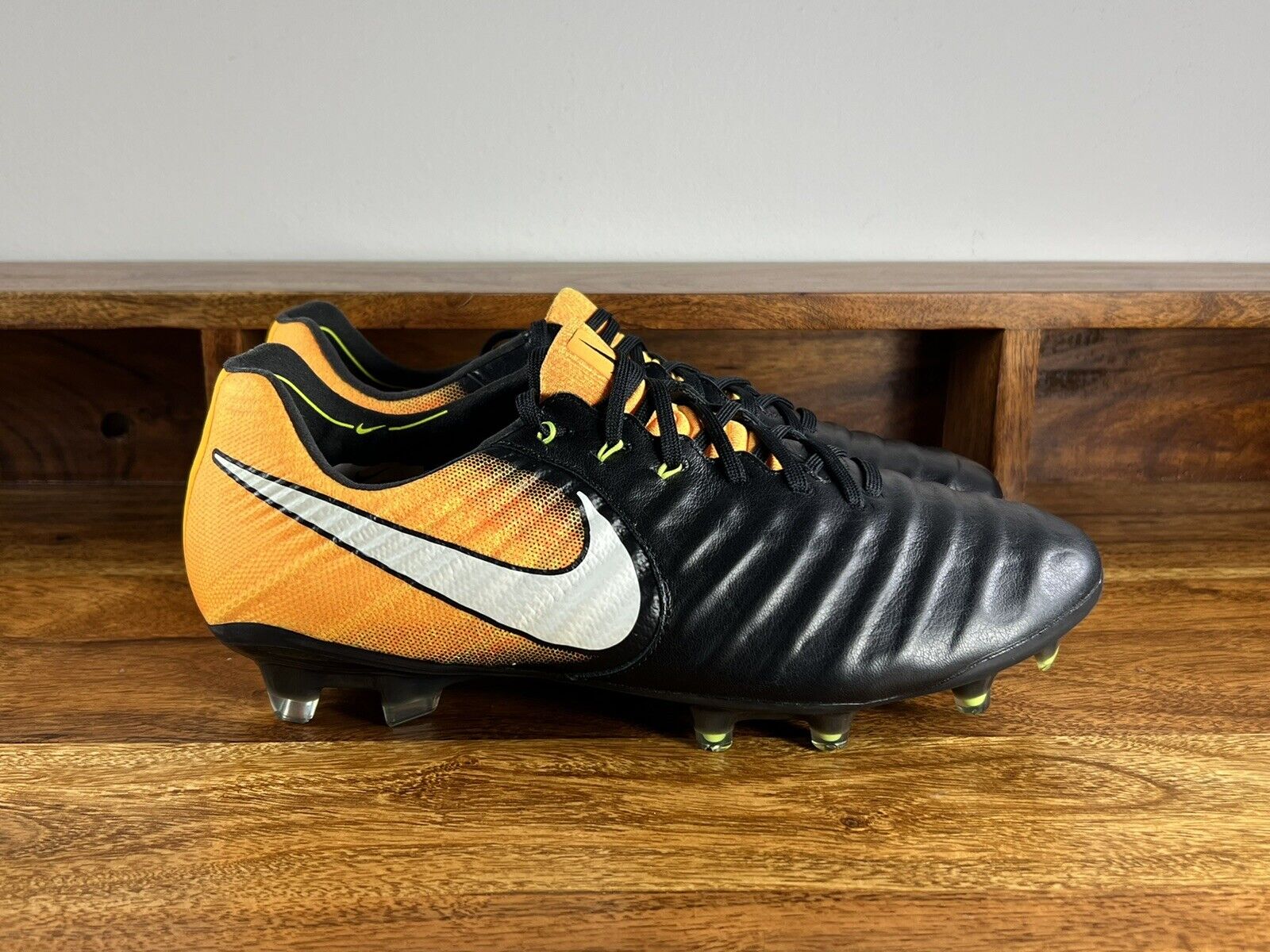 Men's Nike Tiempo VII FG Soccer Black/Orange 897752-009 Size 6.5 | eBay