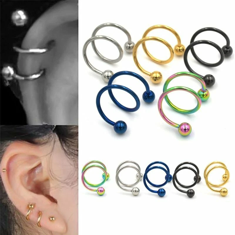 Double spiral shop cartilage earring