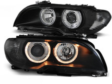 Coppia fari BMW Serie 3 E46 Coupe 03-06 angel eyes neri