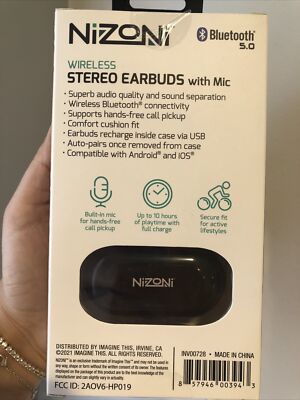 Nizoni Wireless Stereo Earbuds, Bluetooth 5.0 | eBay