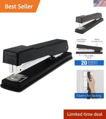 Swingline Light-Duty Full Strip Desk Stapler 20-Sheet Capacity Black 40501