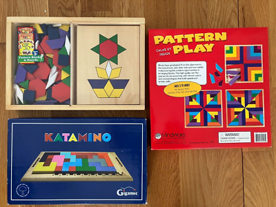 Lot 3 Wood Pattern Play Games, Mindware, Melissa & Doug, Katamino