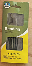 DMC 4 Nickel Plated Steel Beading Needles Size 10/13 Made in England