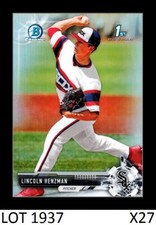 1-2017 BOWMAN CHROME DRAFT REFRACTOR LINCOLN HENZMAN WHITE SOX CARD#BDC-11 QTY