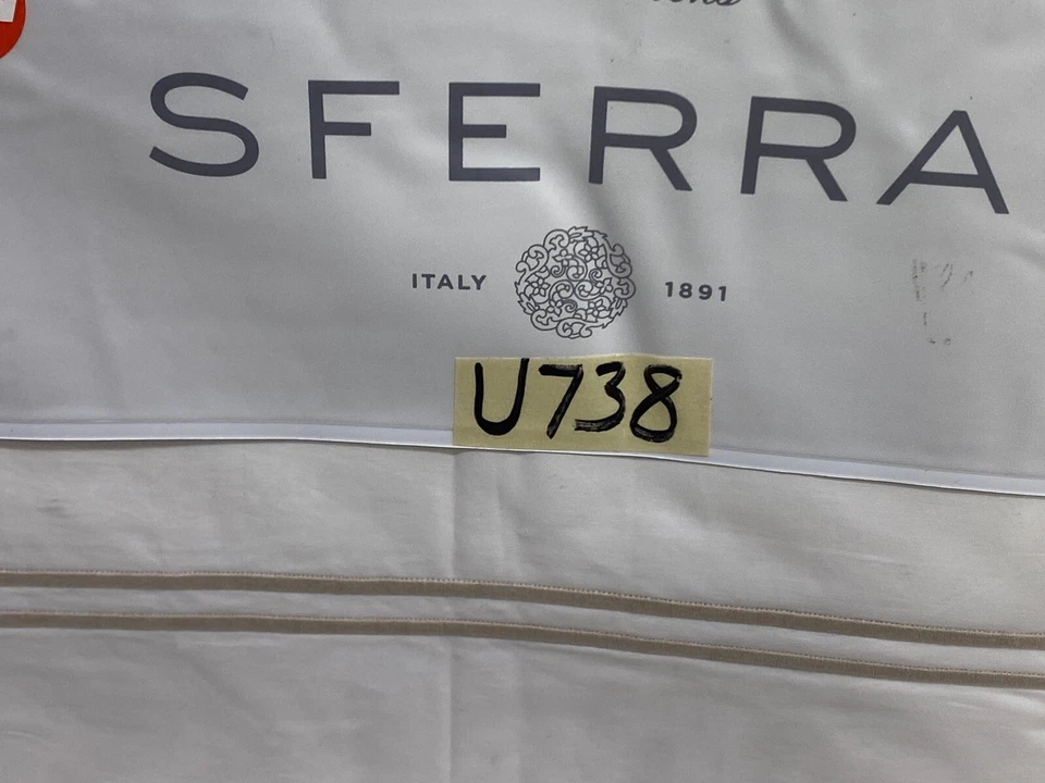 Edredón Sferra Grande Hotel Algodón Percal Completo/Queen Blanco/Topo Nuevo Foto 2 de 4