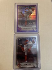 2022 Topps Chrome Update Hunter Greene RCs Purple Refractor/Base!! Reds!! 