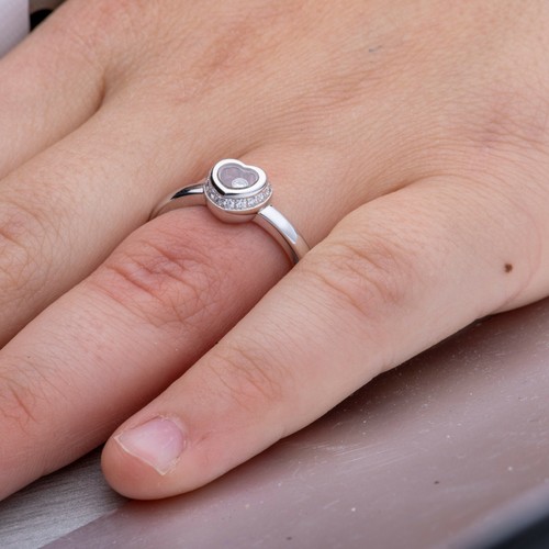 Chopard Miss Happy White Gold & Diamond Heart Ring 829008 Brand New - Picture 3 of 3