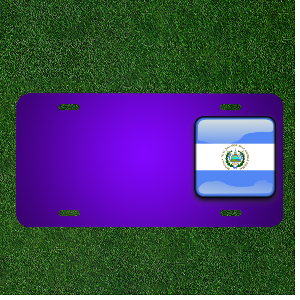 Create Your Custom License Plate with Names on El Salvador Flag Design