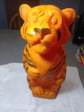 Esso   Large size blow mold mascot  tiger coin bank advertising gas oil 14 1/2"