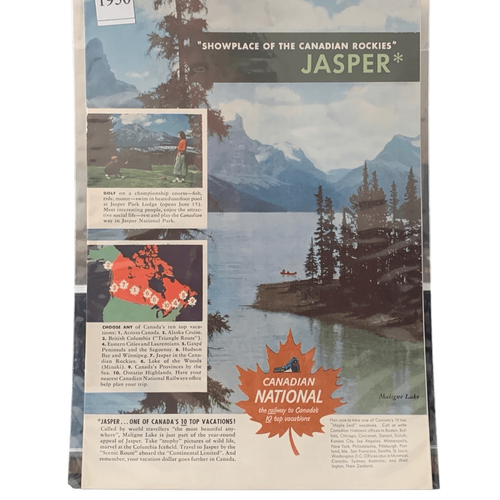 Vintage 1950 Canadian National Railway Showplace of the Canadian Rockies Ad Adve - Picture 2 of 4