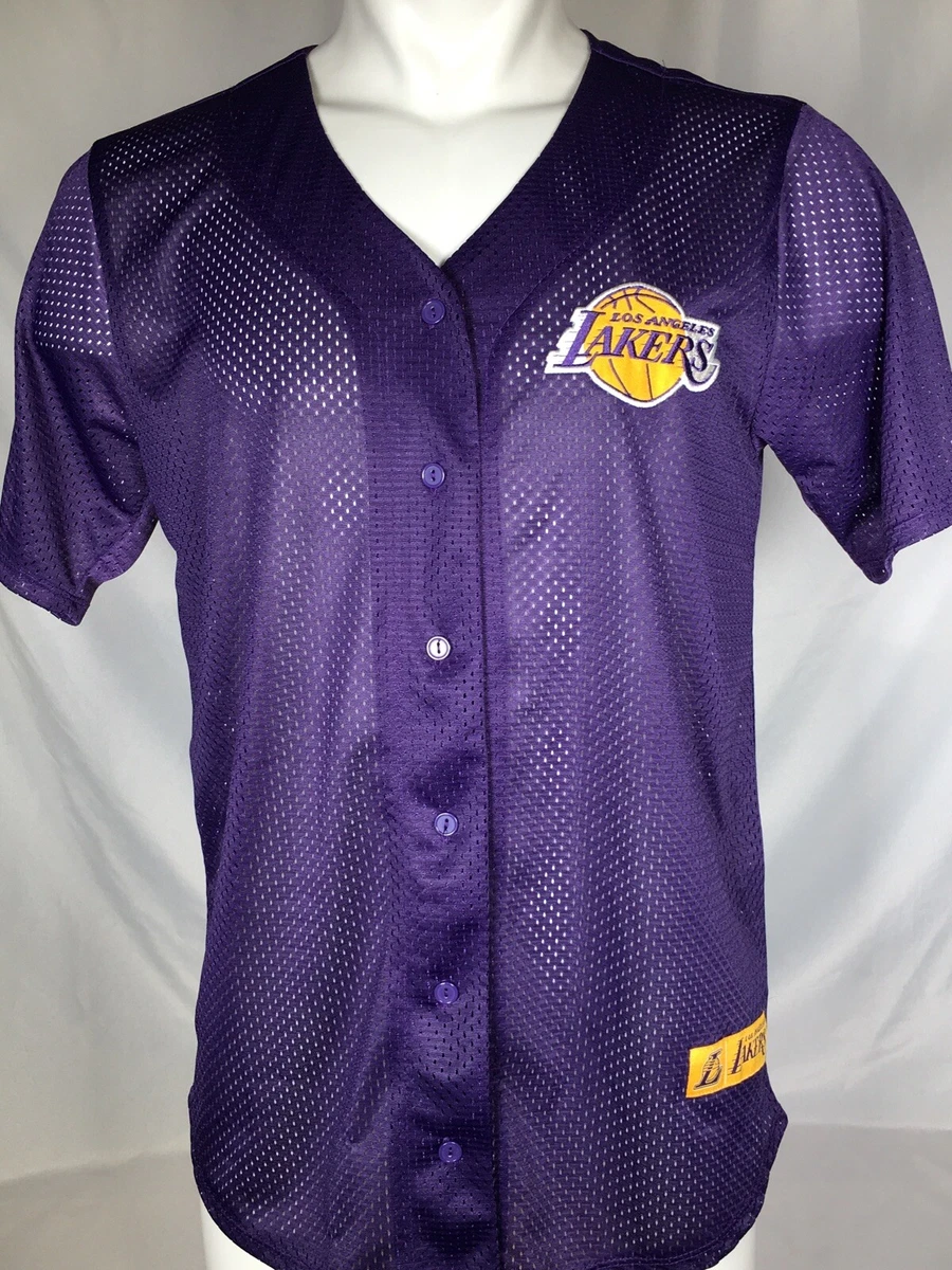 RARE VTG 90s Los Angeles Lakers Purple 1948 Mesh Baseball Jersey