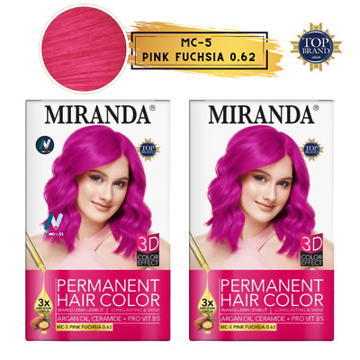 2X MIRANDA Premium 3D Permanent Haarfarbe Soft Shine Color MC-5 PINK FUCHSIA ...