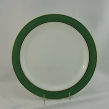 Pyrex Milk Glass Olive Green Gold Trim Round 12 1/4" Chop Plate