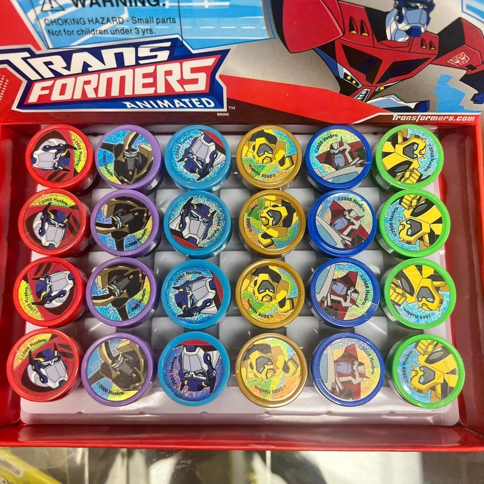 24ct TRANSFORMERS ANIMADOS Selos auto-tinta brinquedo festa fornecimento em uma CAIXA DE PRESENTE - Imagem 3 de 4