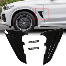 Gloss Black Side Air Flow Fender Wing Vent Trim Cover For BMW X3 M G01 2018-UP
