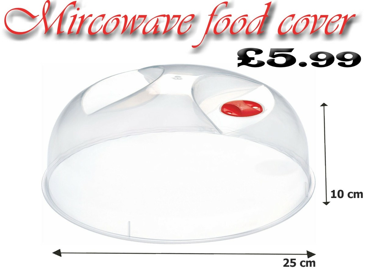 Microwave Food Plate Cover Splash Splatter Guard Vented Lid Kitchen Safe 25  cm