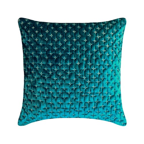 Federa Cuscino Divano Blu 16"x16", Arredamento Casa Velluto Tinta Unita - Aggiunta Teal - Foto 1 di 3