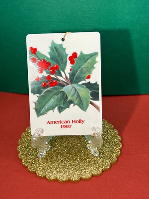 Hallmark Ensemble USPS 1997 Christmas Stamps AMERICAN HOLLY Tree Ornament
