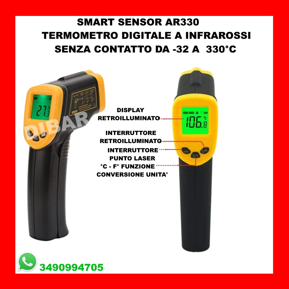 Termometro Frontale Infrarossi CONTEC – Senza Contatto, Laser, Display Digitale, Per Febbre - copertina