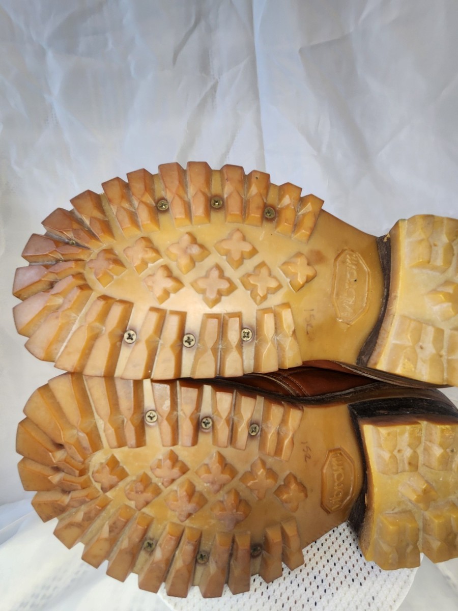 VTG LOGGER BROWN LEATHER HEAVY DUTY VIBRAM SOLES LIKE WHITES 
