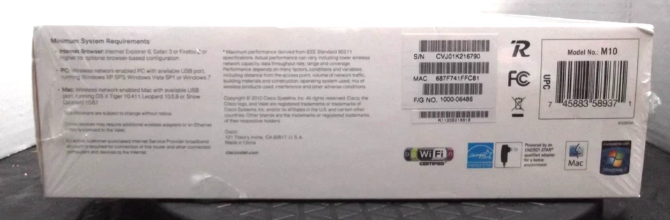 New Sealed Cisco Valet M10 300 Mbps 4-Port 10/100 Wireless N Router - Image 3 of 4