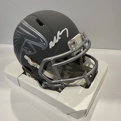 Michael Vick Signed Atlanta Falcons Slate Gray Speed Mini Helmet Beckett Witness
