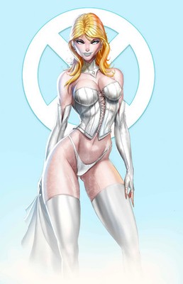 EMMA FROST / WHITE QUEEN Blue Print HAND SIGNED by Jamie Tyndall w COA X-Men