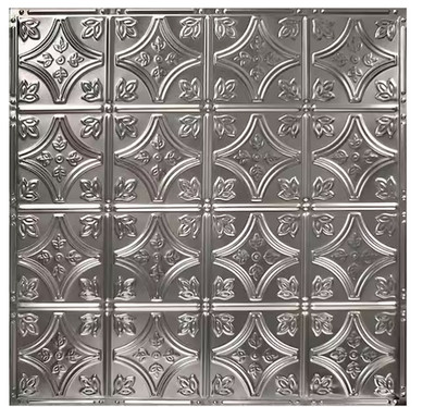 Pattern #3 in Stainless Steel 2 Ft. X 2 Ft. Nail up Tin Ceiling Tile (20 Sq. Ft.