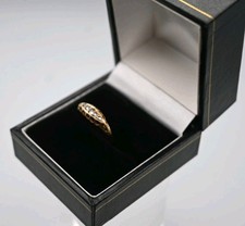 Antique 18ct Gold Diamond Ring Gypsy Boat Georgian 5 Diamonds Size L Vintage 