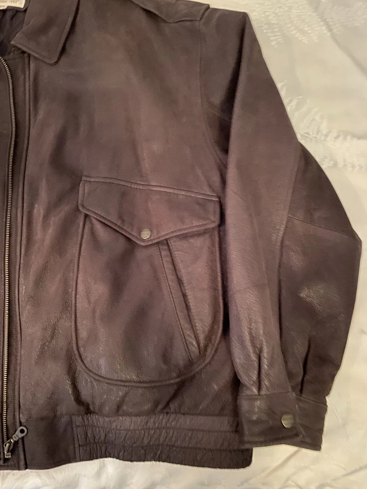 Vintage 90s St John's Bay Brown Zip Leather Jacket | Size Mens 3XL - Image 4 of 4