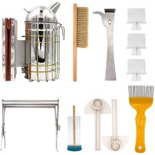 Imkerei Imker-Werkzeug-Set Bienenraucher Bienenbürste Königinfänger Bienensto...