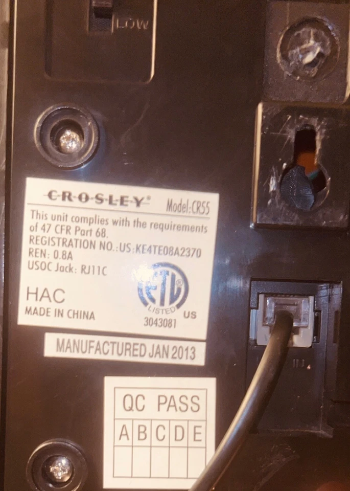 NICE CROSLEY RETRO VTG replica CR55-BK Crosley 302 Wall Phone Black=Bell Ringer  - Image 4 of 4