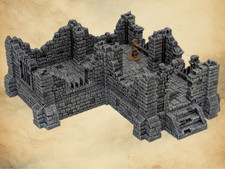 28mm Sci-Fi Wargaming Terrain Piece, Interior Destroyed Castle