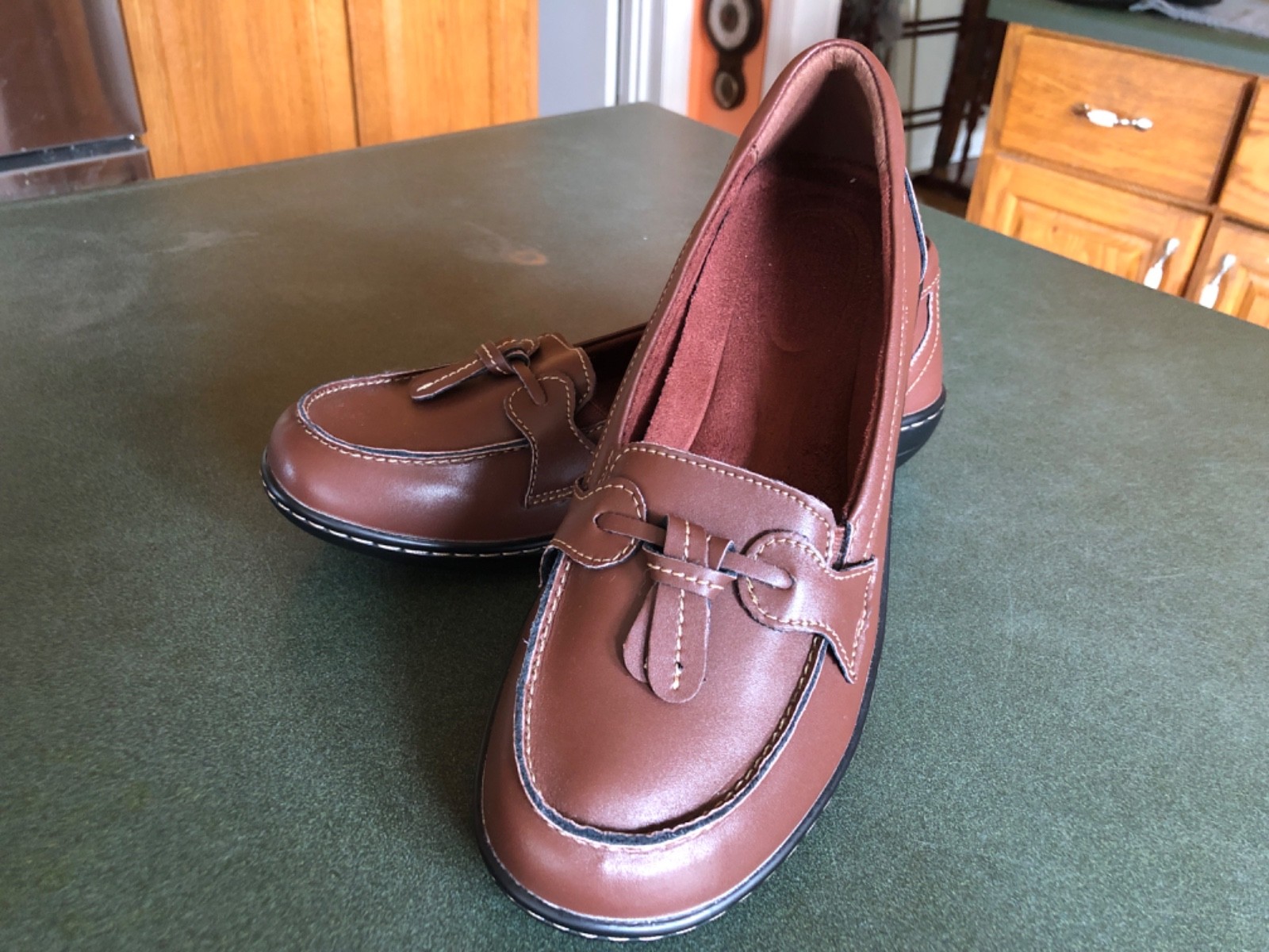 SAOLA Mocassini donna in pelle morbidi comodi 1" gomma.Suola taglia 9 $44