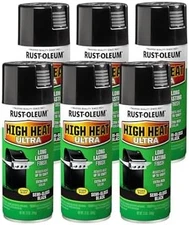 Rust-Oleum 241169 High Heat Ultra Black Spray Paint 6 Pack