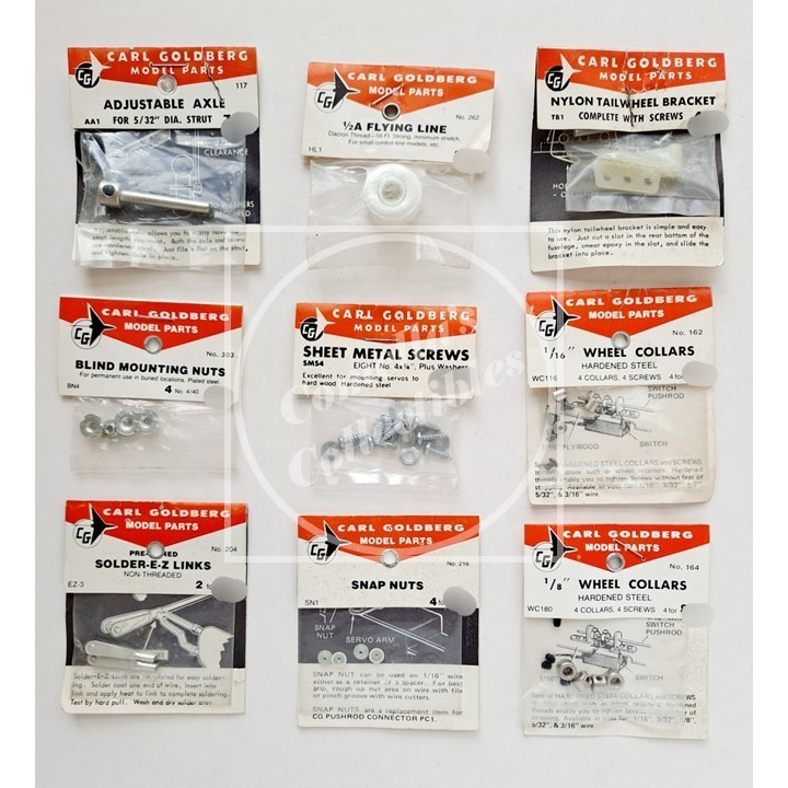 Vintage NOS Carl Goldberg CG Model Parts RC Airplane Parts - Pick what you need