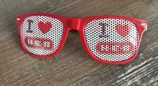 I Love H.E.B. Glasses Red Logo Lens Shade Promo Style Rare Texas Grocery