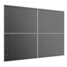4 PCS Metal Pegboard Panel Wall Organizer 12x16 Inch Modular Tool Storage Black