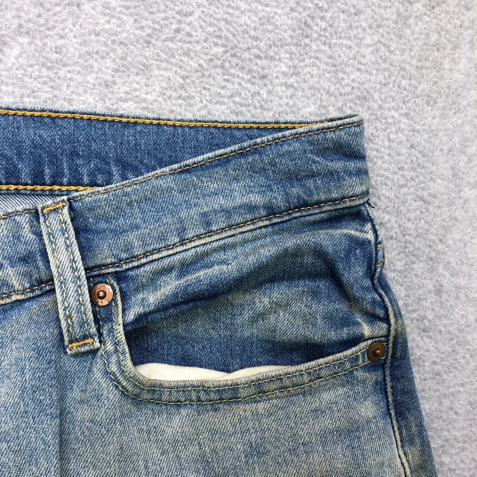 Jeans Levi's 513 Para Hombre 34x30 Azul Calce Ajustado Corte Recto Elástico Denim Lavado Ligero Foto 4 de 4