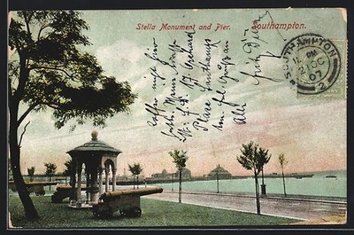 Southampton, Stella Monument and Pier, Postcard 1907 
