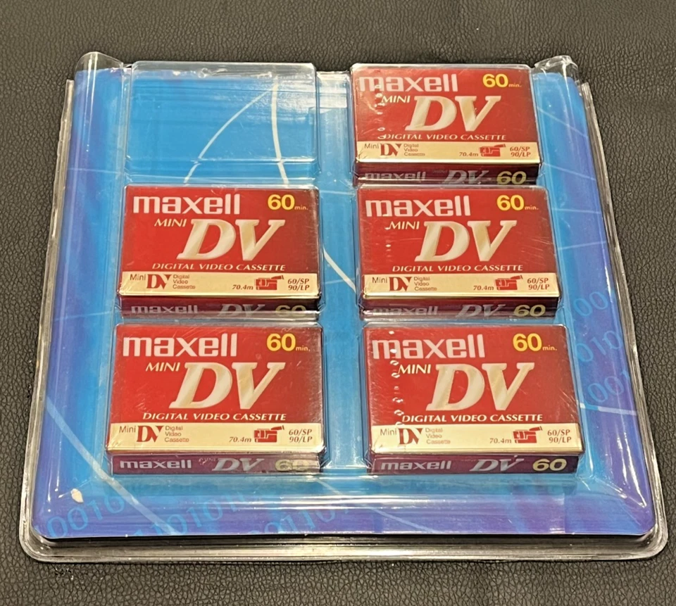 复古 Maxell 迷你 DV SP 60/ LP 90 分钟数字视频磁带 5 件装 — 第 2/3 张图片