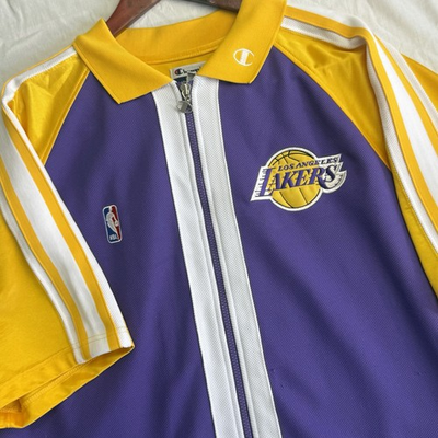 #ad #ad Vintage Champion Los Angeles Lakers Warm Up Shooting Jersey NBA Full Zip Men LG $24.99