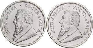 Künker: Südafrika 2 x Krugerrand 2022 2 x 1 Unze Feinsilber Top!