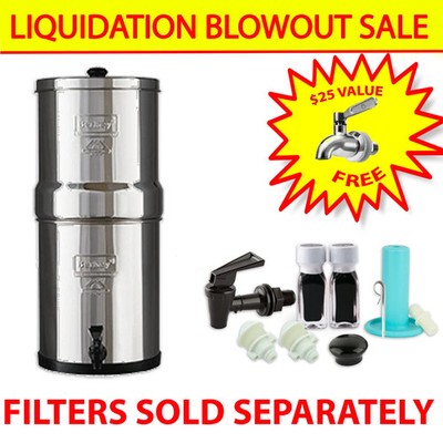 Berkey Water Filter 304 Stainless Steel Replacement Housing with Metal Spigot