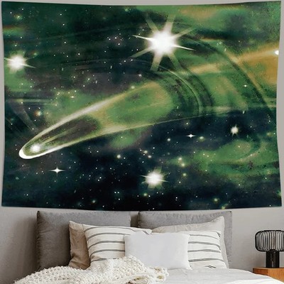 VIKAMA Cosmic Aurora Tapestry Nebula Gradient Glow Living Room Sofa Backdrop