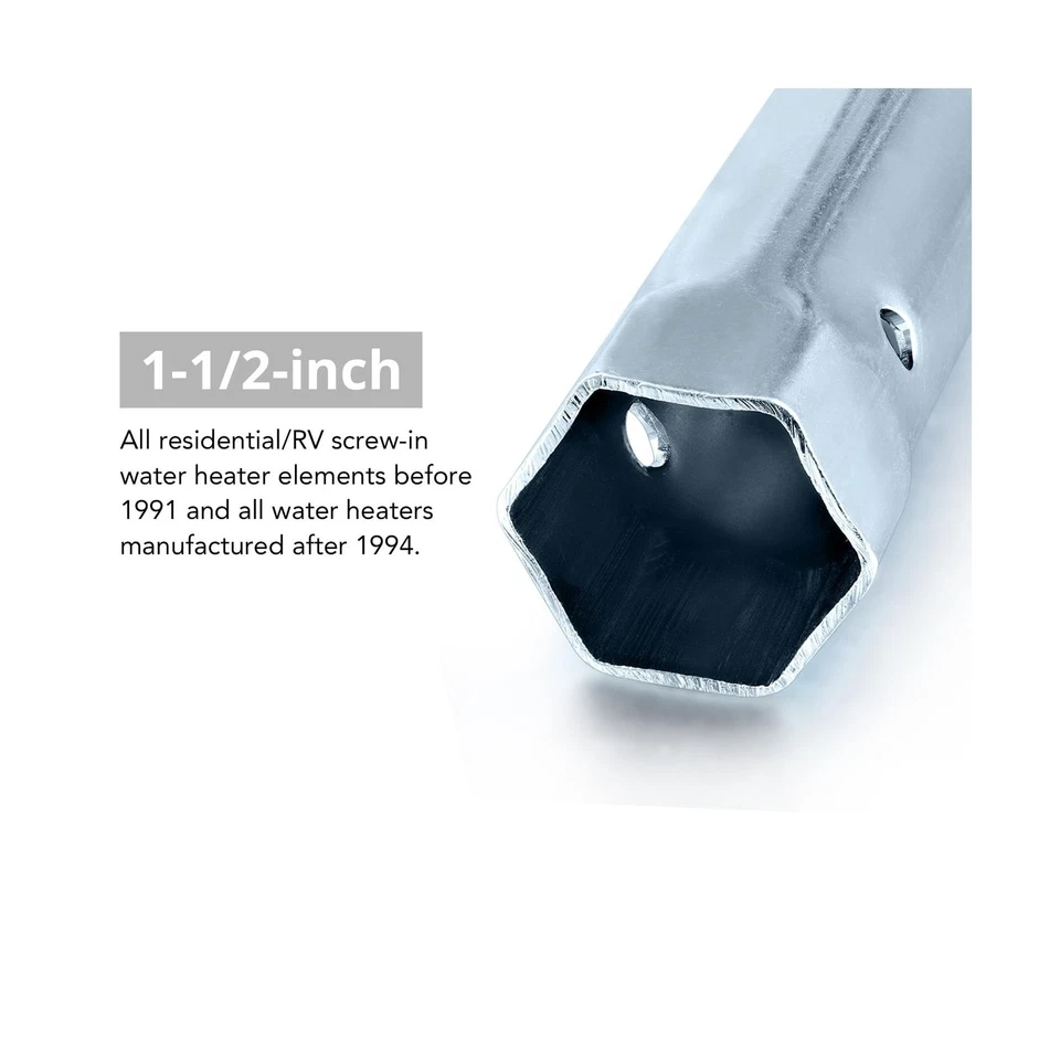 Elemento calentador de agua RV llave de vaso, herramienta de extracción de llave hexagonal doble para ánodo... Foto 3 de 4