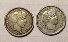 Lot of (2) 1907-D, 1914-D Barber Dime Silver 10C . 99 start