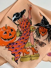 Darling New LuRay HALLOWEEN Handkerchief Hankie!  Precious Halloween Images!