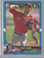 2018 Bowman Prospects Blue #BP139 Travis Lakins 064/150 (ref 34669)