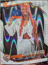 2025 Panini Prizm WNBA - Rookie Variation Saniya Rivers #150 White Seismic Prizm